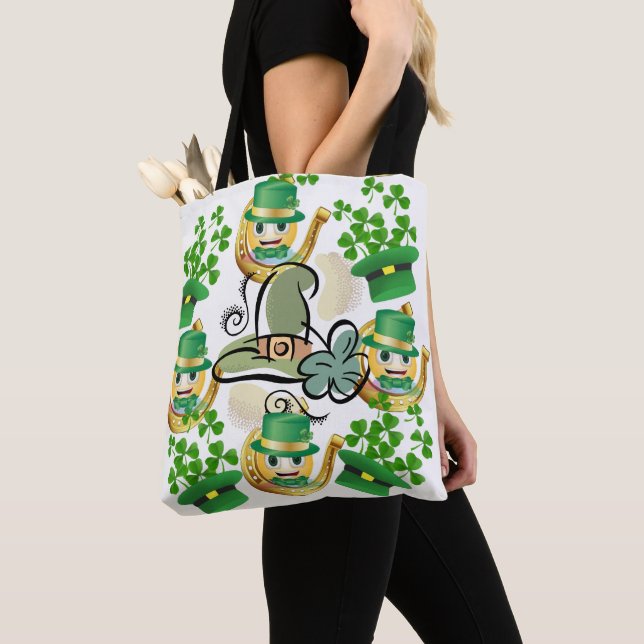 Bolso De Tela Tote Bag Saint Patrick's Day Horseshoe (Detalle)