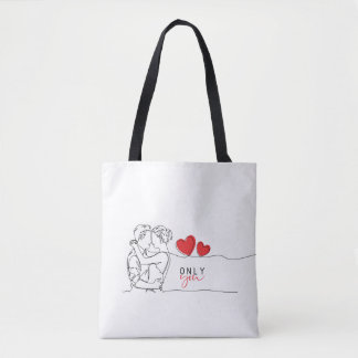 Bolso De Tela Tote Bag Saint-Valentin - Design art linéaire
