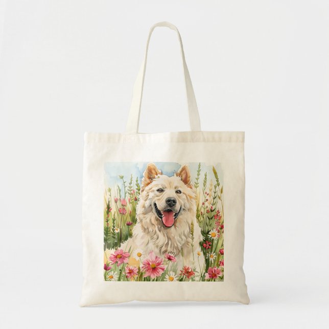 Bolso De Tela Tote Bag – Samoyed Canvas Dog Lover Bag (Frente)