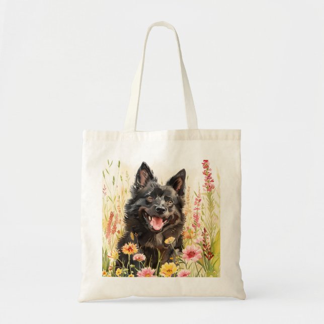 Bolso De Tela Tote Bag – Schipperke Canvas Dog Lover Bag (Frente)