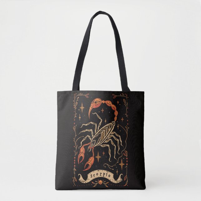 Bolso De Tela Tote Bag Scorpio Arte Zodiaco Celestial (Anverso)