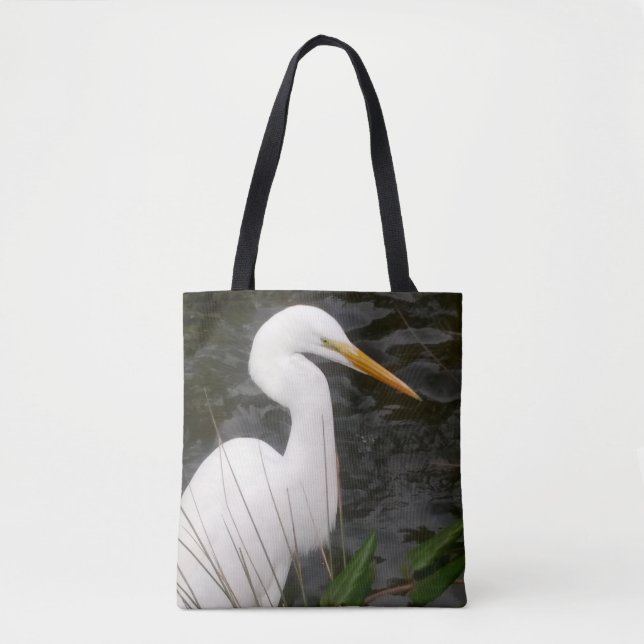 Bolso De Tela Tote Bag Snowy Egret Portrait Design (Anverso)