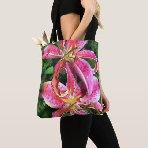Bolso De Tela Tote Bag Stargazer Lilies
