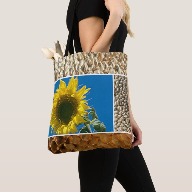 Bolso De Tela Tote Bag - Sunflower Collage (Detalle)