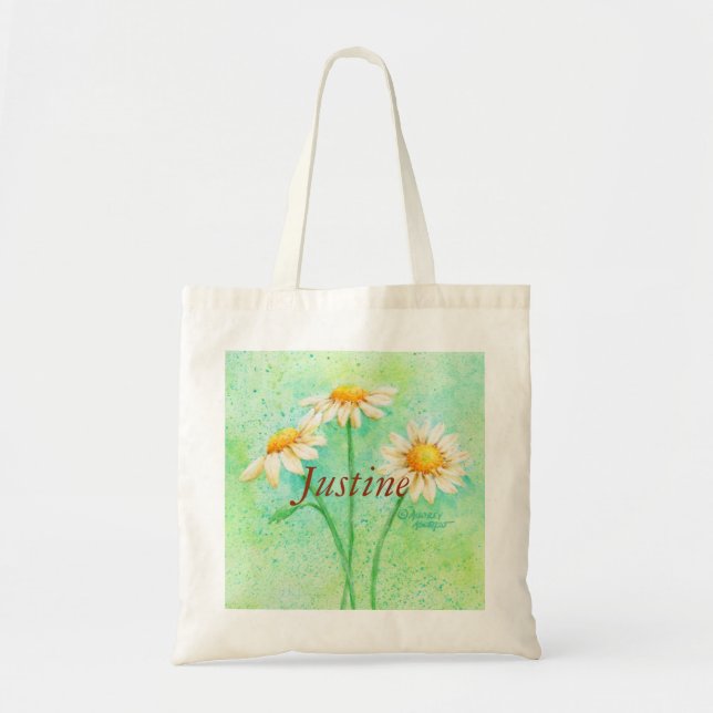 Bolso De Tela Tote Bag Three Daisies (Frente)