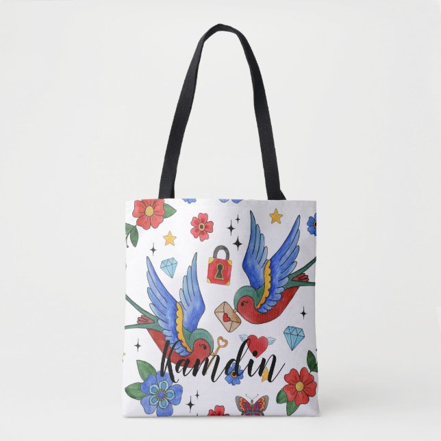 Bolso De Tela Tote Bag Tradicional Tattoo Spar (Anverso)