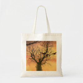 Bolso De Tela Tote Bag Twisted Autumt Tree At Sunset