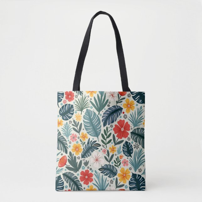 Bolso De Tela Tote Bag, una estación de selva tropical (Anverso)