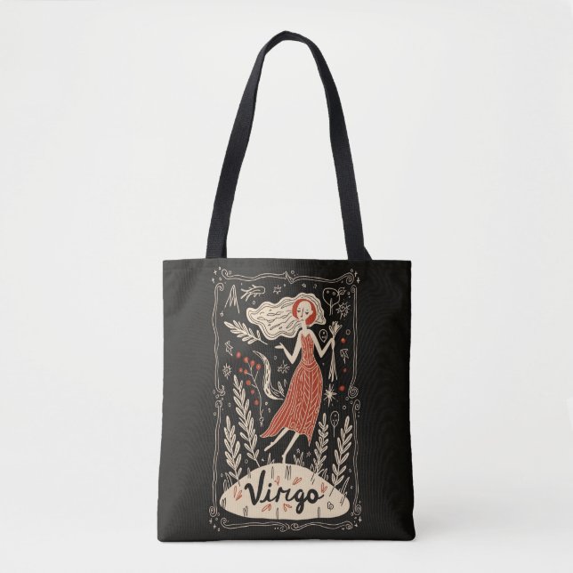 Bolso De Tela Tote Bag Virgo Celestial Zodiac Art (Anverso)