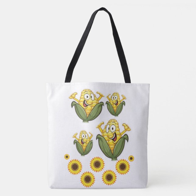 Bolso De Tela Tote Bag White Corn (Anverso)