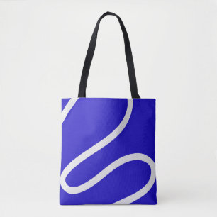 Bolso De Tela Tote Bag – White Lines on Blue
