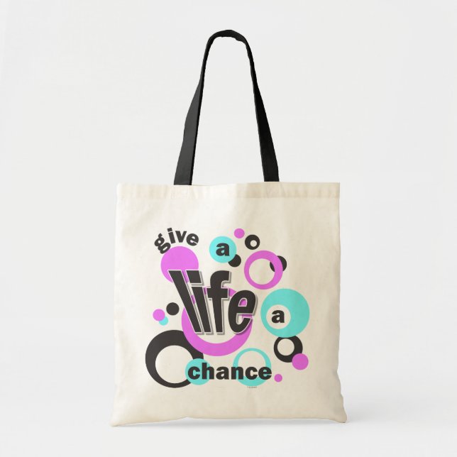 Bolso De Tela Tote bag with a bubbly design. (Frente)