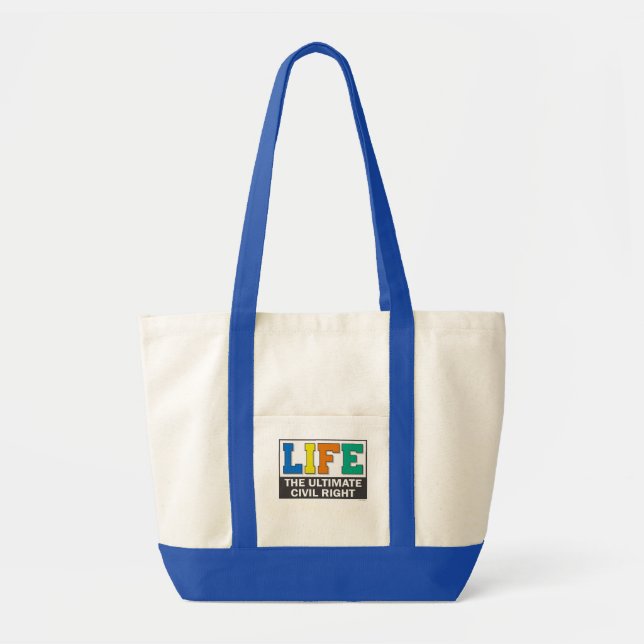 Bolso De Tela Tote bag with a pro-life message. (Frente)