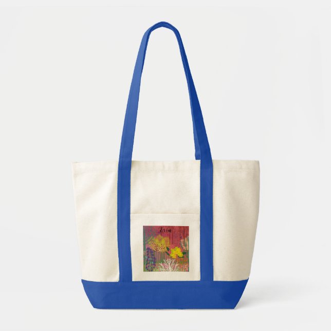 Bolso De Tela Tote bag  with abstract flora  (Frente)