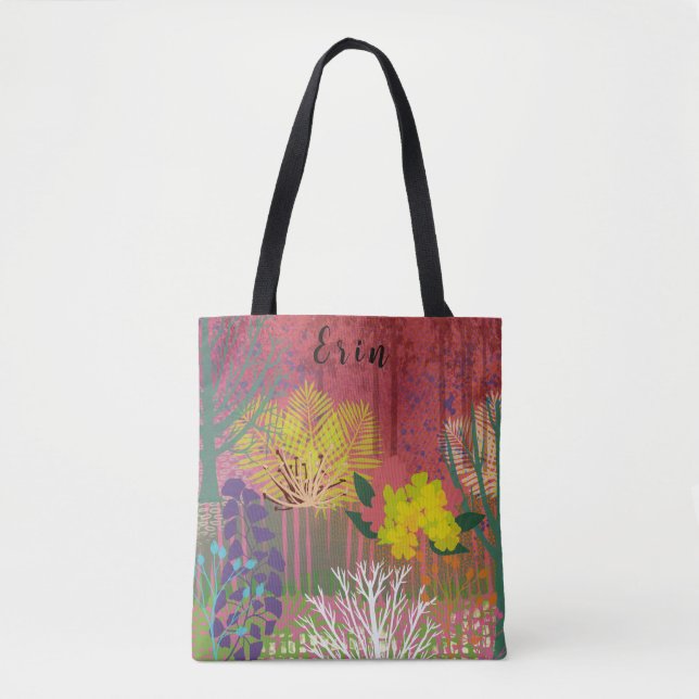 Bolso De Tela Tote bag  with abstract flora tasche (Anverso)