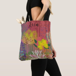 Bolso De Tela Tote bag  with abstract flora tasche