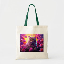 Bolso De Tela Tote Bag with Cat Illustration