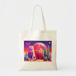 Bolso De Tela Tote Bag with Cat Illustration