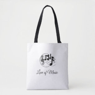 Bolso De Tela Tote Bag with Love Music escribe