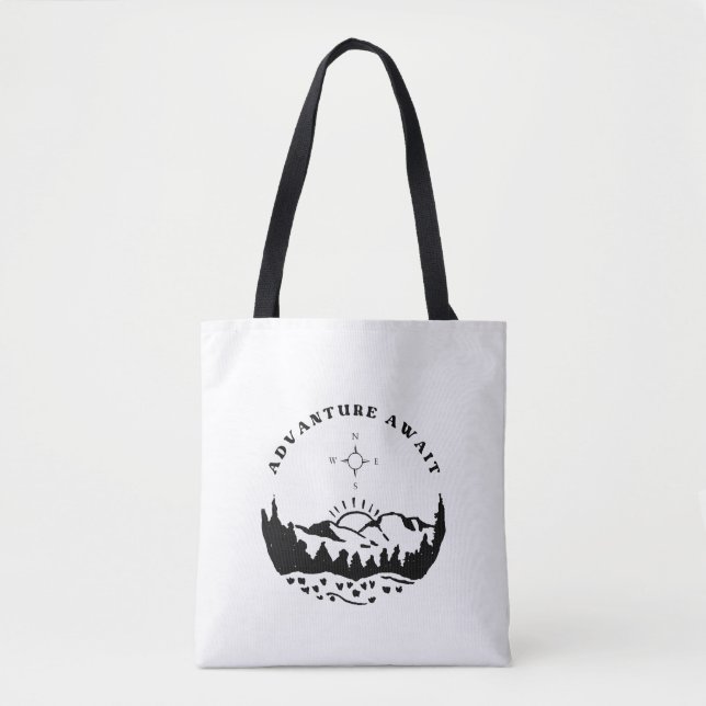 Bolso De Tela Tote Bags Adventure Await (Anverso)