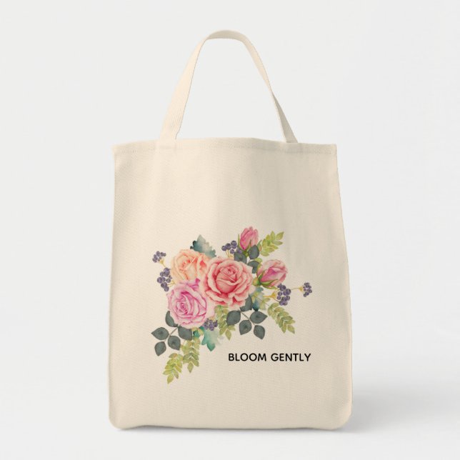 Bolso De Tela Tote Bags - Bloom Gently (Frente)