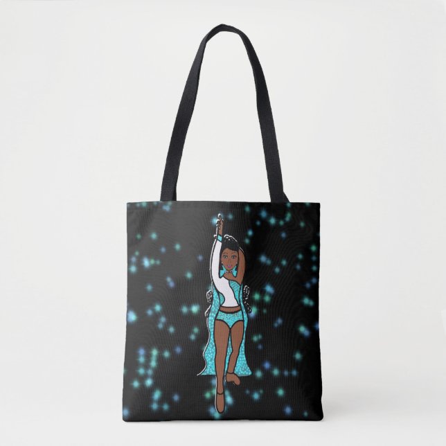 Bolso De Tela Tote bailarín Aqua Spark (Anverso)