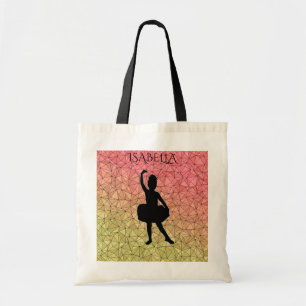 Bolso De Tela tote Ballerina con nombre personalizado.