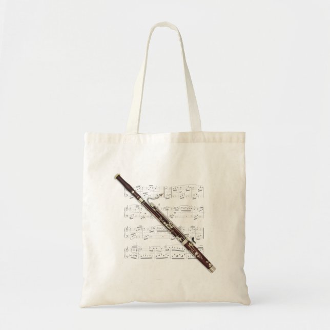 Bolso De Tela Tote - Bassoon y partitura (Frente)