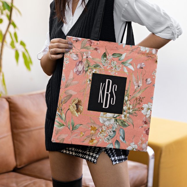 Bolso De Tela Tote Bella Artes Florals de Monograma ligero Salmó (Subido por el creador)