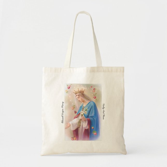 Bolso De Tela Tote bendecido de la lona del Virgen María (Frente)