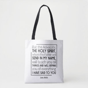 Bolso De Tela Tote bíblico contra blanco