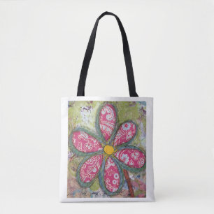 Bolso De Tela Tote Big Flower