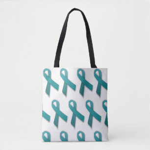 Bolso De Tela Tote bilateral de la cinta verde azulada