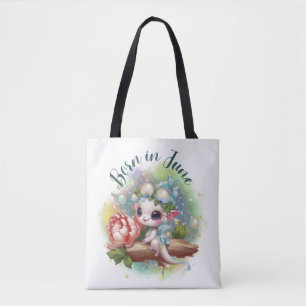 Bolso De Tela Tote Birthstone June Pearl Dragon