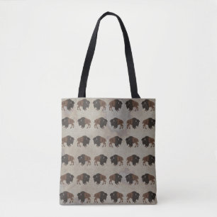 Bolso De Tela Tote Bison Allover