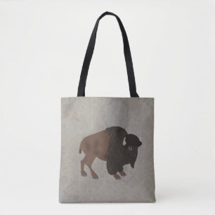 Bolso De Tela Tote Bison Allover
