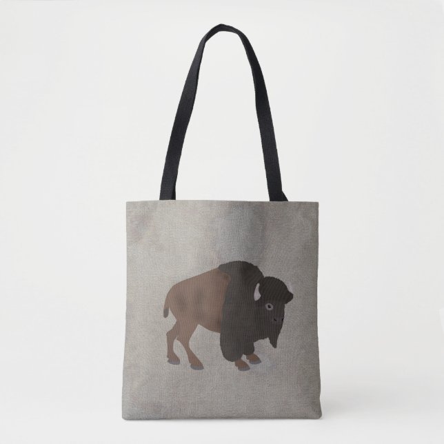 Bolso De Tela Tote Bison Allover (Anverso)