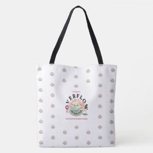 Bolso De Tela Tote blanco desbordado diseñado por la poeta Adiel
