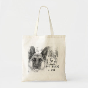 Bolso De Tela Tote blanco y negro de la tipografía del pastor