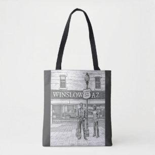 BOLSO DE TELA TOTE BLANCO Y NEGRO DE WINSLOW AZ