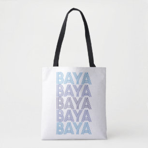 Bolso De Tela Tote Blue Bayas