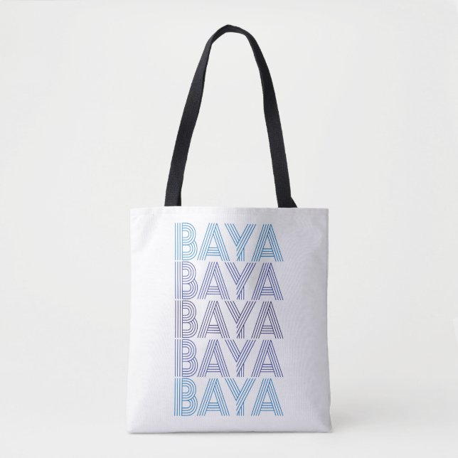 Bolso De Tela Tote Blue Bayas (Anverso)