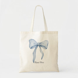 Bolso De Tela Tote Blue Bow