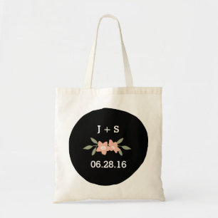 Bolso De Tela Tote Boda de Monograma Floral
