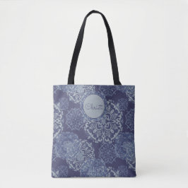 Bolso De Tela Tote Boho Denim Moody Blues Mandalas