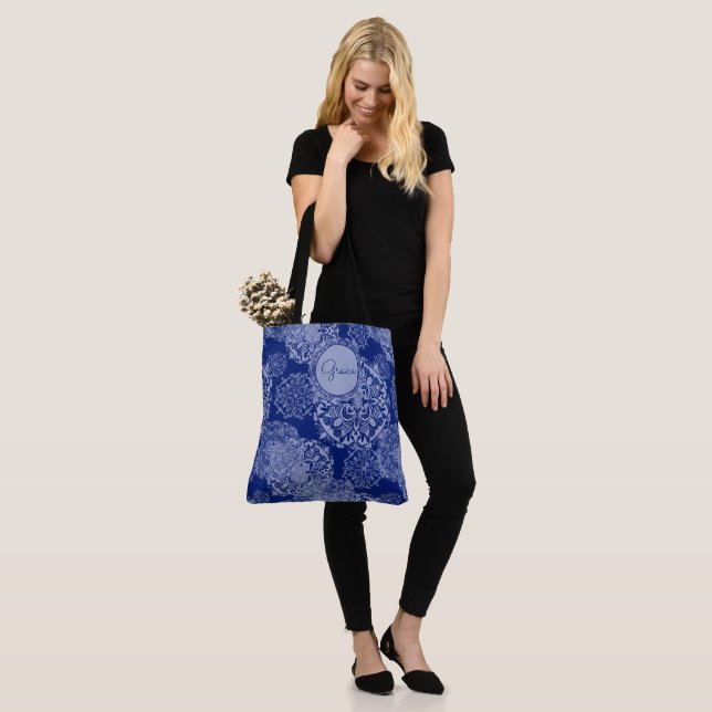 Bolso De Tela Tote Boho Moody Blues Mandalas (Puesto)