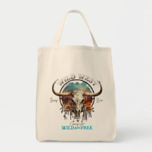 Tote Boho Wild and Free Grocery