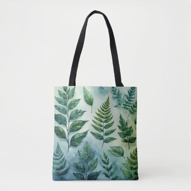 Bolso De Tela Tote botánico de Fern Verde Fresco (Anverso)