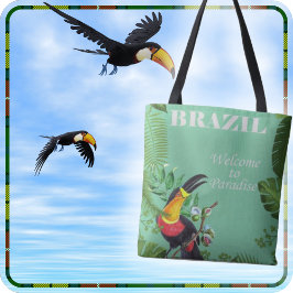 Bolso De Tela TOTE - Brasil - Bienvenidos al paraíso + Toucan