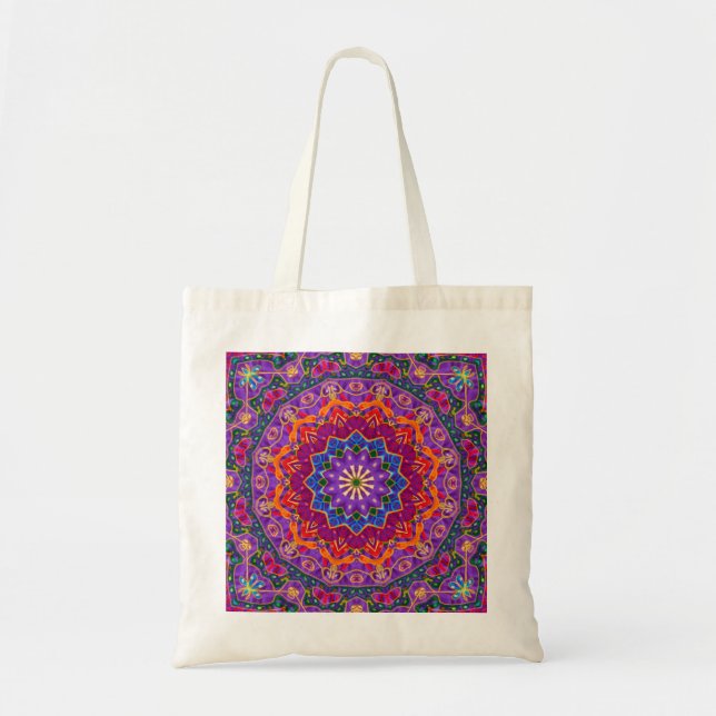 Bolso De Tela Tote brillante de la mandala de la India (Frente)